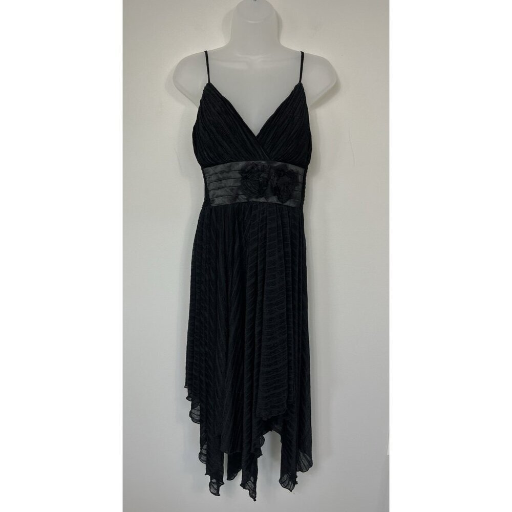 Vintage Womens Asymmetric Midi Dress Small Black Y2K Whimsigoth Fairy Grunge